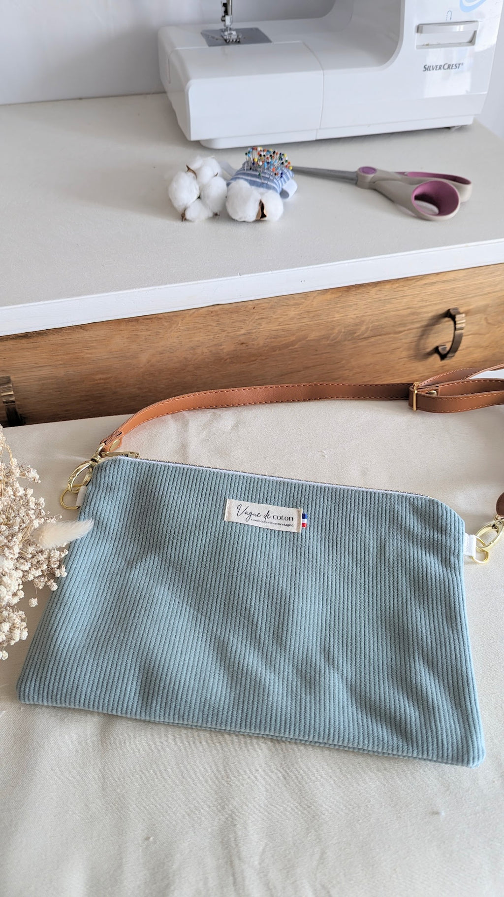 Pochette bandoulière Velours de coton