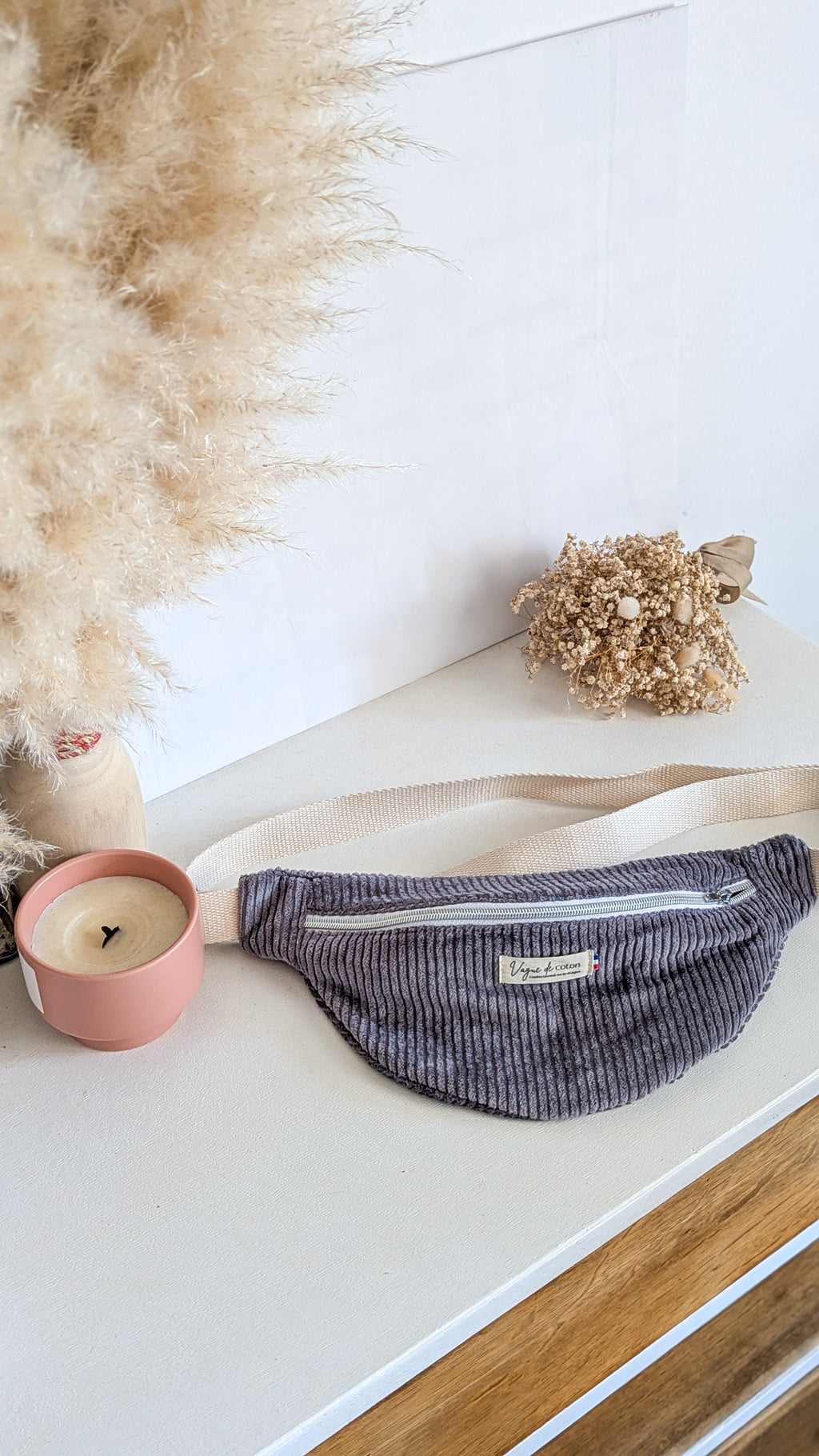 Sac banane Velours de coton