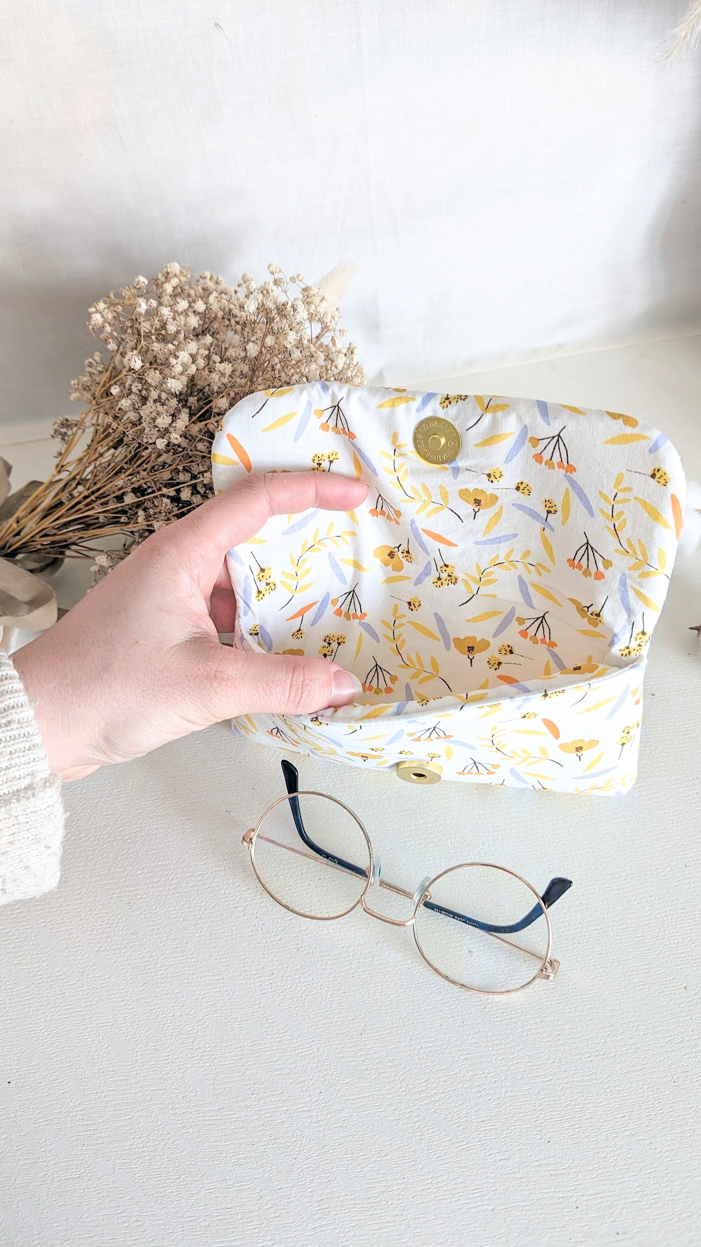 Etui à lunettes Fleurs vintage