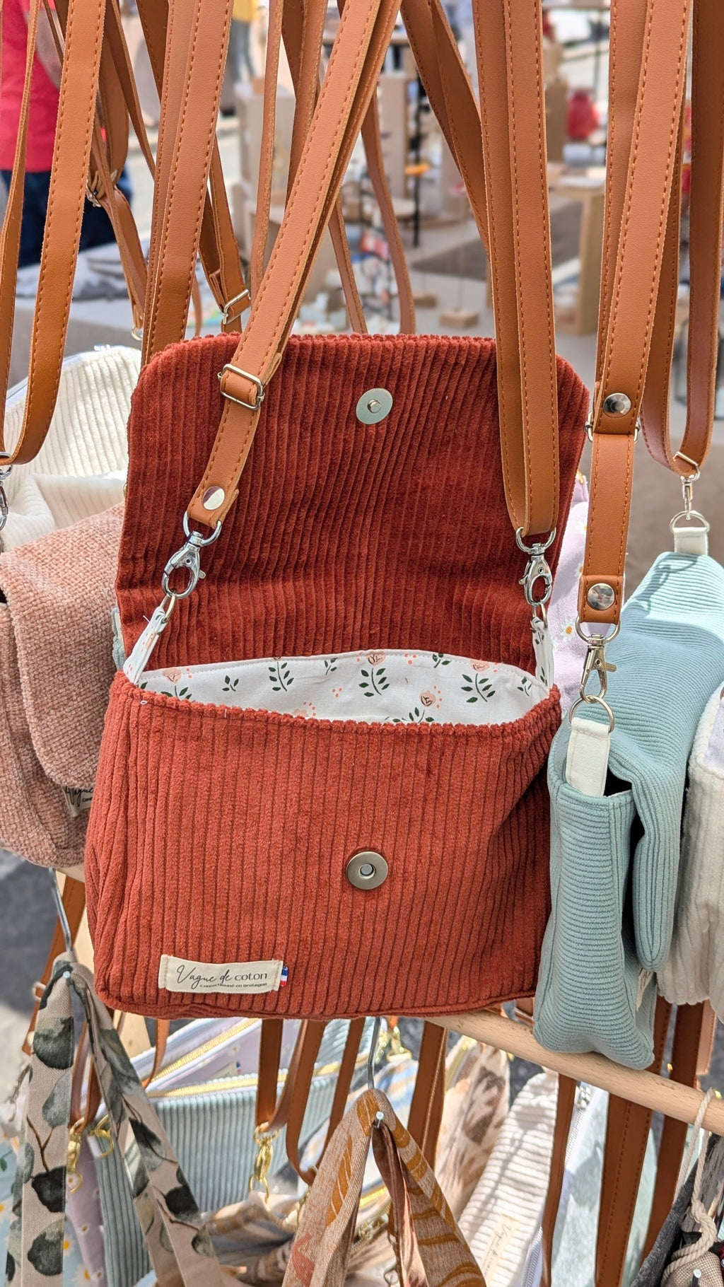 Sacoche bandoulière Velours de coton