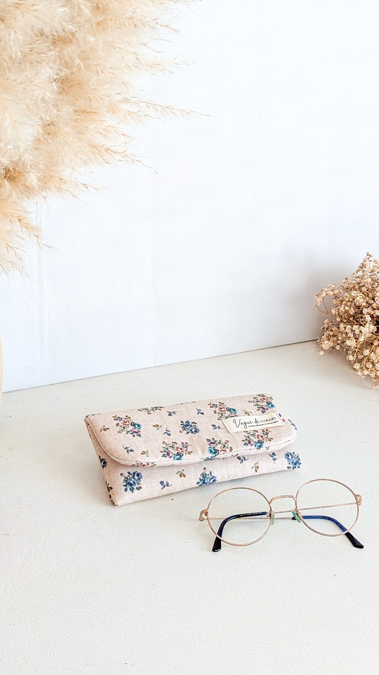 Etui à lunettes Fleurs vintage