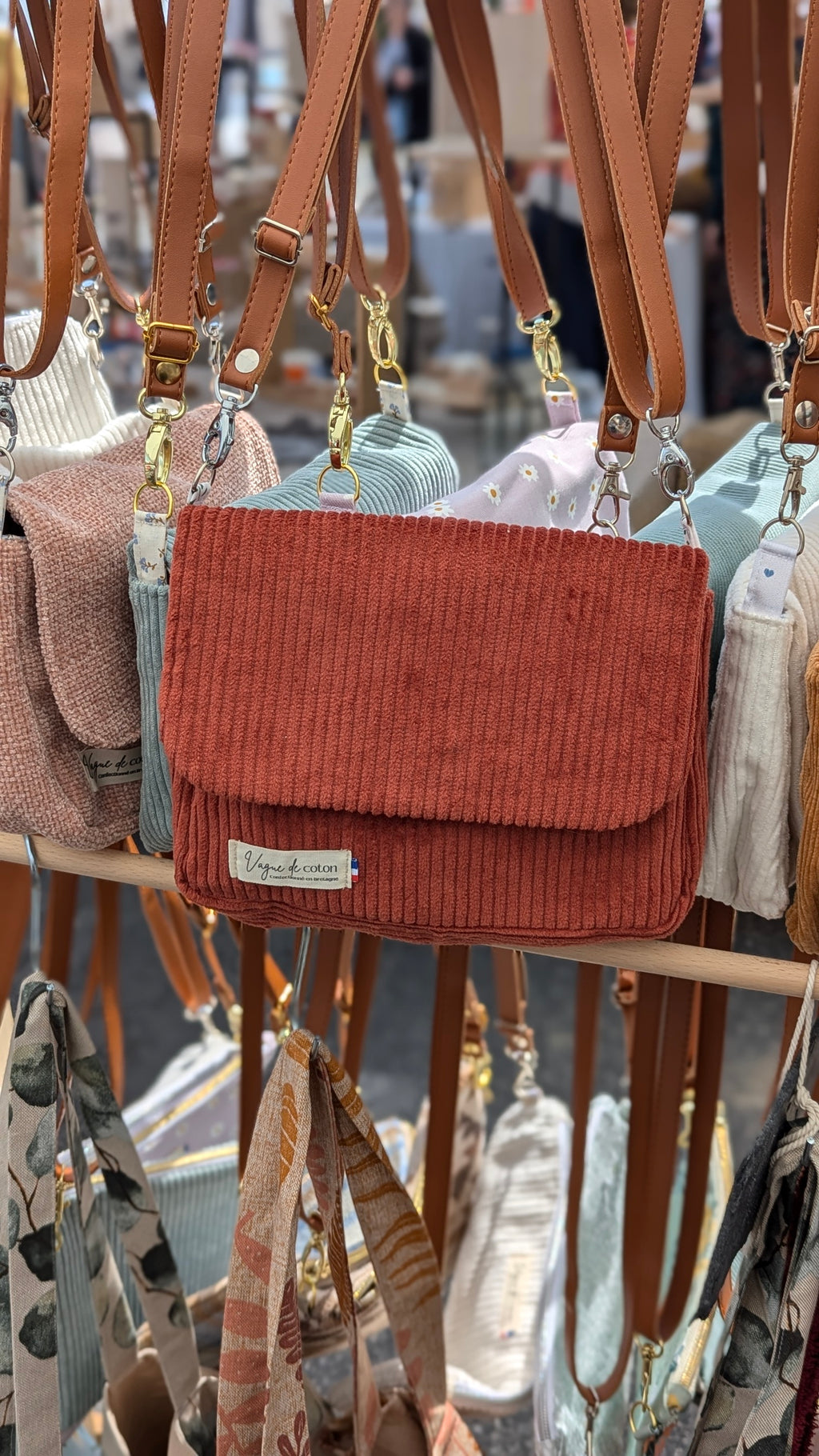 Sacoche bandoulière Velours de coton